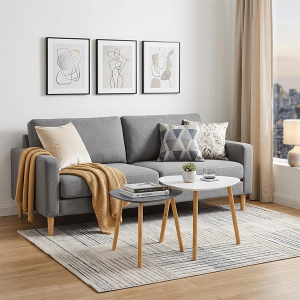HomeRoots 22in. Grey & White Nested Tables - Set of 2 alternate view