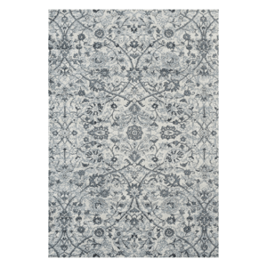 HomeRoots Charcoal Ivory & Light Blue Oriental Accent Rug