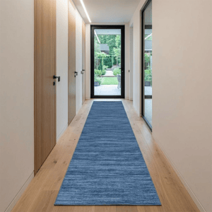 HomeRoots Contemporary Blue Marled Washable Runner