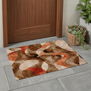 HomeRoots Chocolate Abstract Non Skid Accent Rug