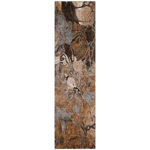 HomeRoots Chocolate Terracotta & Ivory Abstract Runner