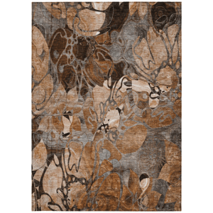 HomeRoots Abstract Washable Indoor/Outdoor Rectangular Area Rug