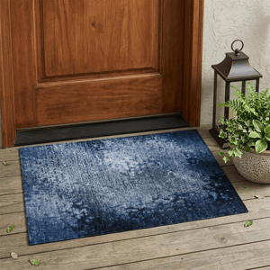 HomeRoots Blue Washable Non Skid Indoor Outdoor Accent Rug