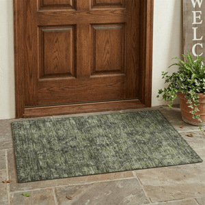 HomeRoots Moss Green & Grey Oriental Non Skid Accent Rug