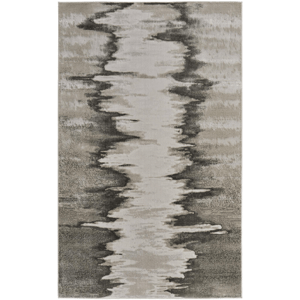 HomeRoots Grey Ivory & Taupe Abstract Power Loom Accent Rug