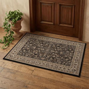 HomeRoots Black & Ivory Oriental Accent Rug