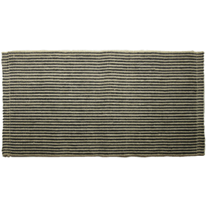 HomeRoots Black & Brown Jute Striped Hand Woven Accent Rug