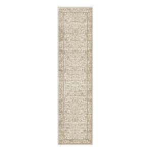 HomeRoots Brown & Ivory Floral Medallion Distressed Runner
