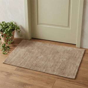 HomeRoots Tan Wool Hand Woven Accent Rug