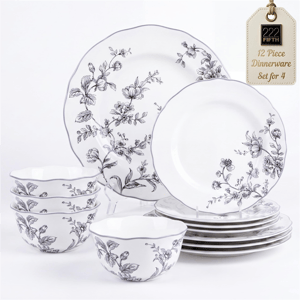 222 Fifth Bellamy Porcelain 12pc. Dinnerware Set