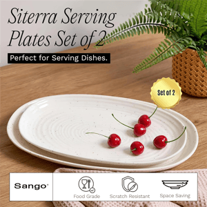 Sango Siterra 2pc. Speckled Stoneware Large Serving Platters Set alternate view