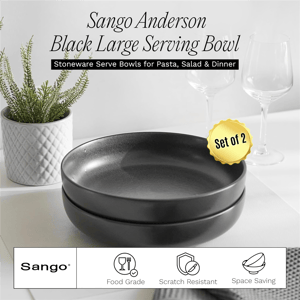 Sango Anderson Black 10in. Large Ceramic Serving Bowl - Set of 2 alternate view