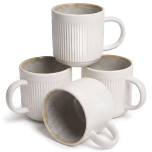 Sango Anderson Reactive Cream 16.5oz. Coffee Mugs - Set of 4