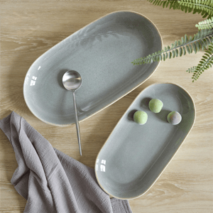 Sango Resona Moss/Cream Large Ceramic Serving Platters - Set of 2 alternate view