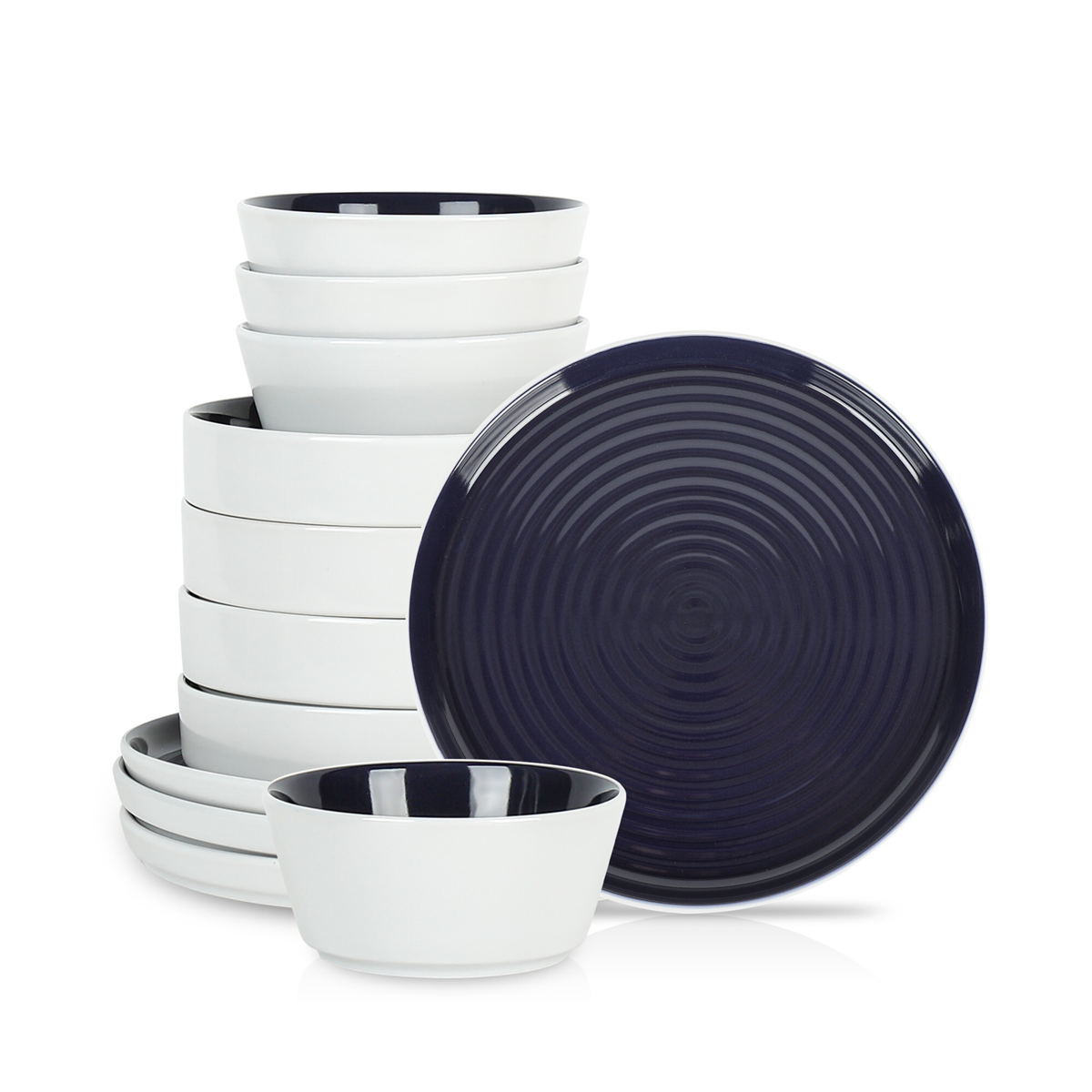 Stone + Lain Elica 12-pc. Stoneware Dinnerware Set, One Size, White