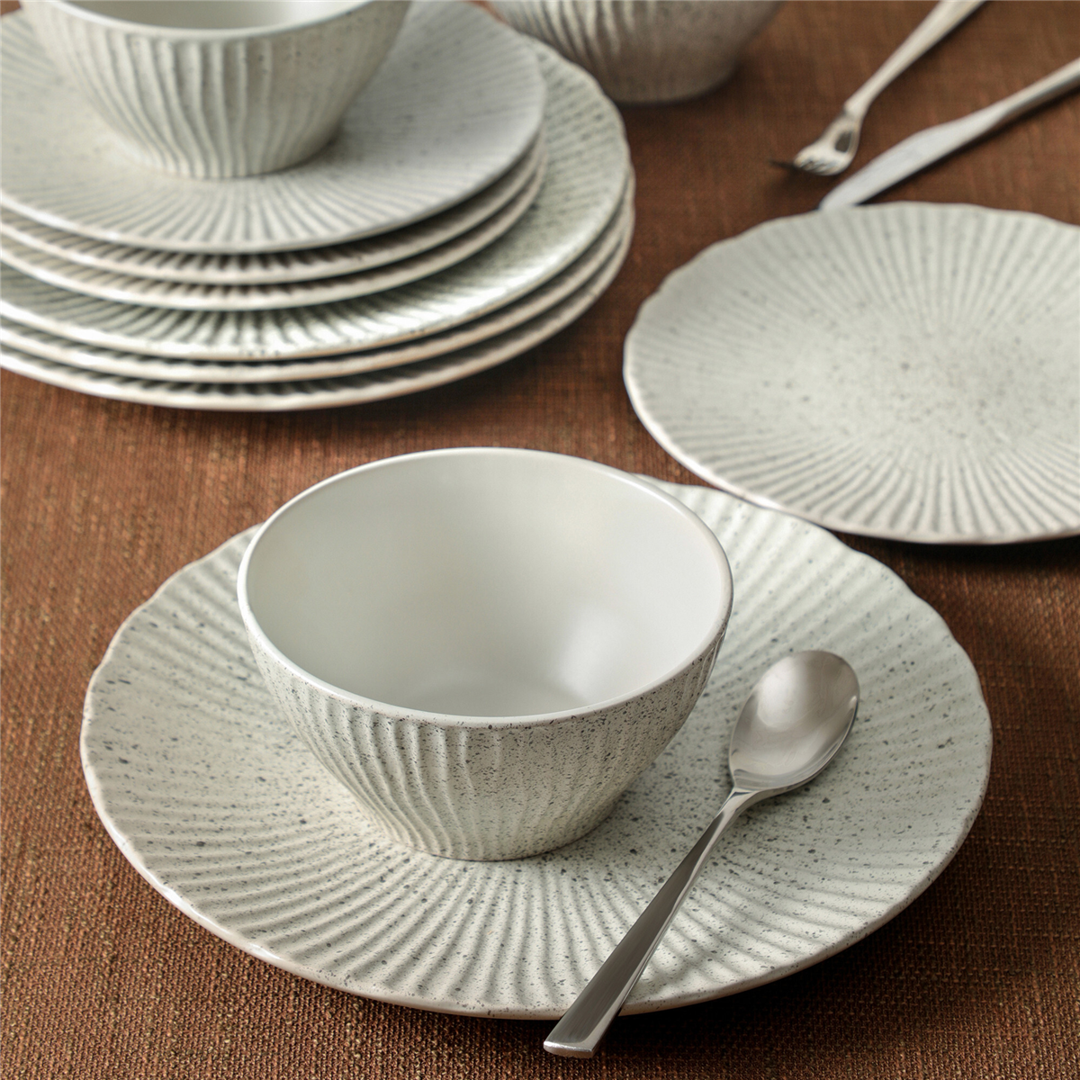 Threshold 12pc Stoneware Avesta Dinnerware Set Rust - Threshold