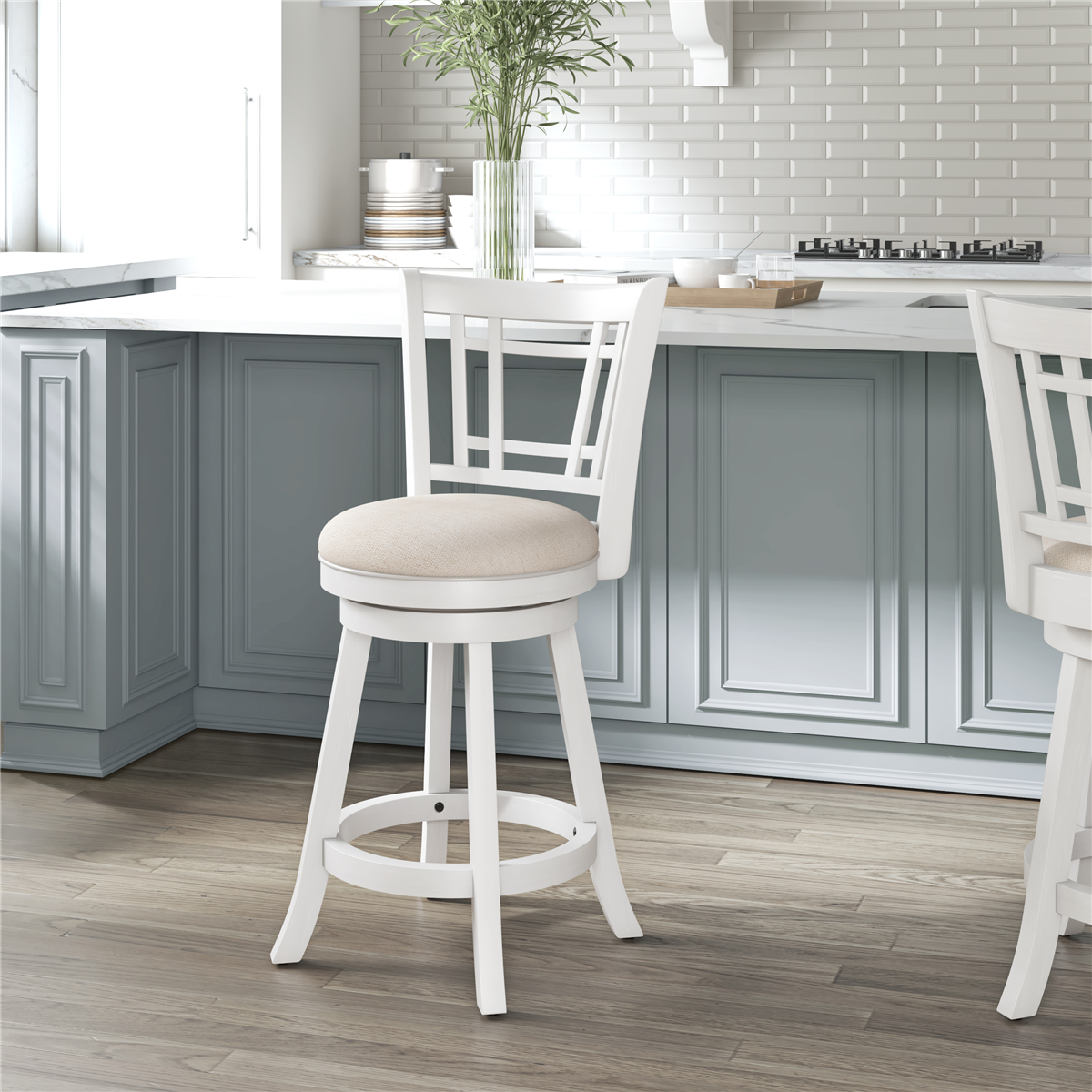 HH2 Home Fairfox Counter Height Swivel Stool with Lattice Back