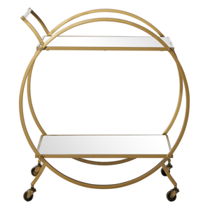 9th & Pike(R) Contemporary Gold Metal Bar Cart