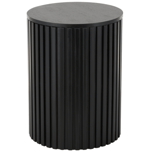 9th & Pike(R) Modern Black Wood Round Ribbed Accent Table