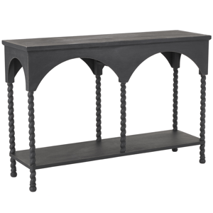 9th & Pike(R) Traditional Black Wood Console Table