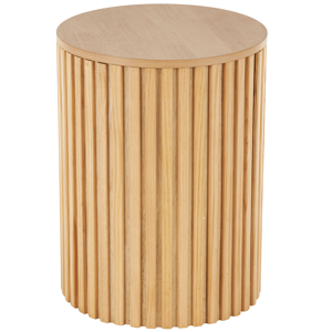9th & Pike(R) Modern Brown Wood Round Ribbed Accent Table