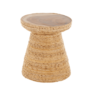9th & Pike(R) Traditional Brown Banana Leaf Accent Table