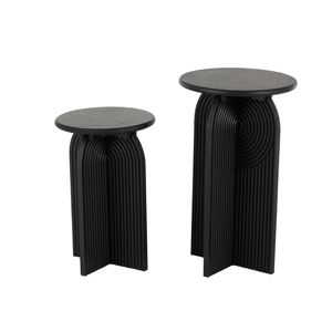 9th & Pike(R) Modern Black Wood End Table Set