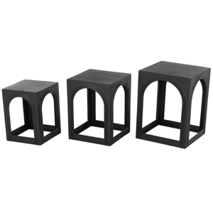 9th & Pike(R) Modern Black Metal 3pc. End Table Set
