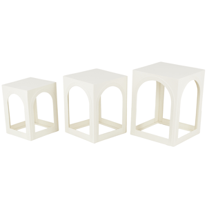 9th & Pike(R) Modern White Metal Accent Table Set