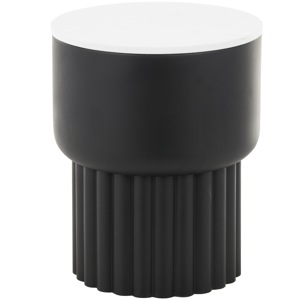 9th & Pike(R) Modern Black Metal White Top End Table
