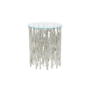 9th & Pike(R) Contemporary Silver Aluminum Metal End Table