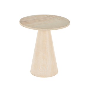9th & Pike(R) Traditional Cream Teak Wood End Table