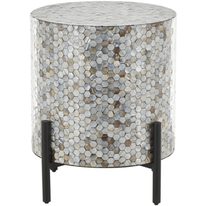 9th & Pike(R) Contemporary Mother of Pearl Shell End Table