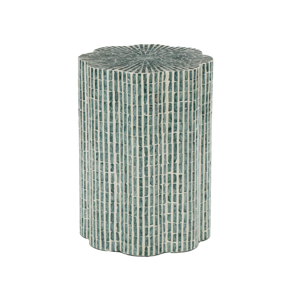 9th & Pike(R) Traditional Blue Capiz Shell Accent Table
