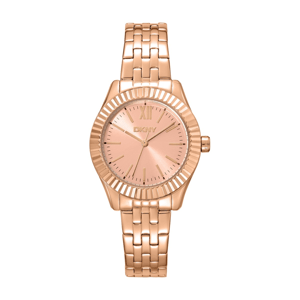 Womens DKNY Fluted Bezel Rose Gold-Tone Watch - DK1L017M1075