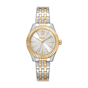 Womens DKNY Fluted Bezel Two-Tone Gold Watch - DK1L017M1085