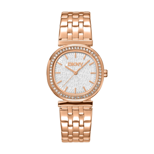 Womens DKNY Crystal Bezel Rose Gold Bracelet Watch-DK1L083M0075