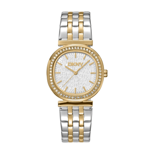 Womens DKNY Crystal Bezel Two-Tone Bracelet Watch-DK1L083M0085