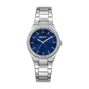 Womens DKNY Crystal Blue Dial Crystal Bezel Watch-DK1L100M0055