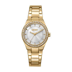 Womens DKNY Crystal Dial Crystal Bezel Gold Watch - DK1L100M0065