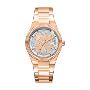 Womens DKNY Jewel-Encrusted Dial Rose Gold Watch - DK1L102M0235