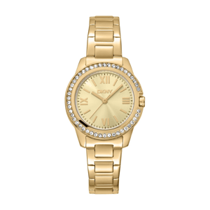 Womens DKNY Crystal Bezel Gold-Tone Bracelet Watch - DK1L105M0055