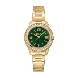 Womens DKNY Crystal Bezel Green Dial Watch - DK1L105M0065