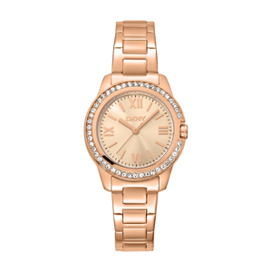 Womens DKNY Crystal Bezel Rose Gold Bracelet Watch - DK1L105M0075