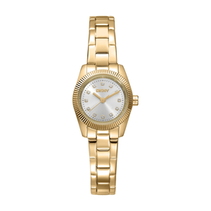 Womens DKNY Mini Silver Dial Gold Bracelet Watch - DK1L125M0025
