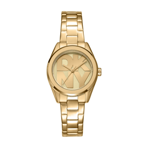Womens DKNY Logo Gold-Tone Bracelet Watch Gift Set DK1L145M0055