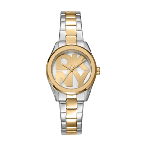 Womens DKNY Logo Silver Dial Two-Tone Watch Gift Set DK1L145M0095
