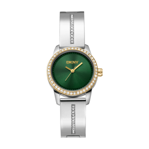 Womens DKNY Green Dial Half Bangle Two-Tone Watch - DK1L160M0065