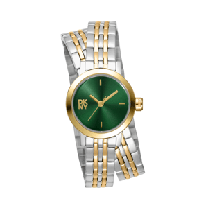 Womens DKNY Mini Green Dial Two-Tone Double Watch - DK1L176M0075
