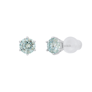 Saffron 0.5ctw. Turquoise Moissanite Diamond Stud Earrings